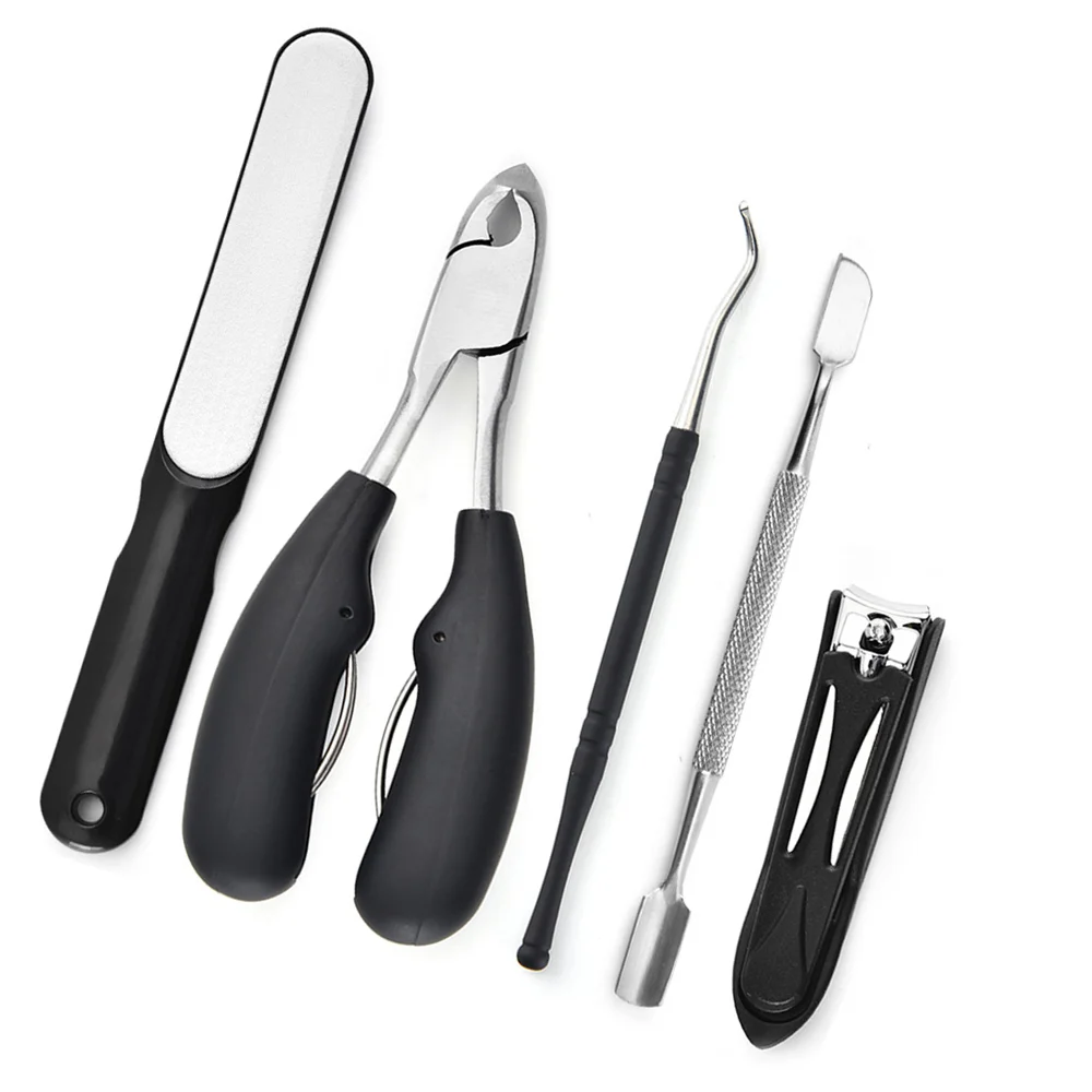 

5 Manicure Set Nail Clipper Nippers Pusher Scissors Pedicure Kit Nail Heavy Duty Precision Nail Scissor Cut Tool Supplies