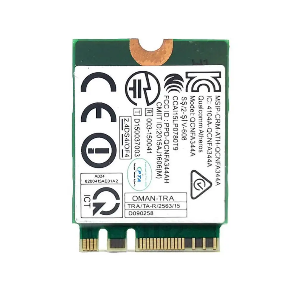 Беспроводная сетевая карта DW1820 QCNFA344A 5G802.11AC Поддержка Bluetooth Win7/8/10 ноутбук для NGFF 4 1