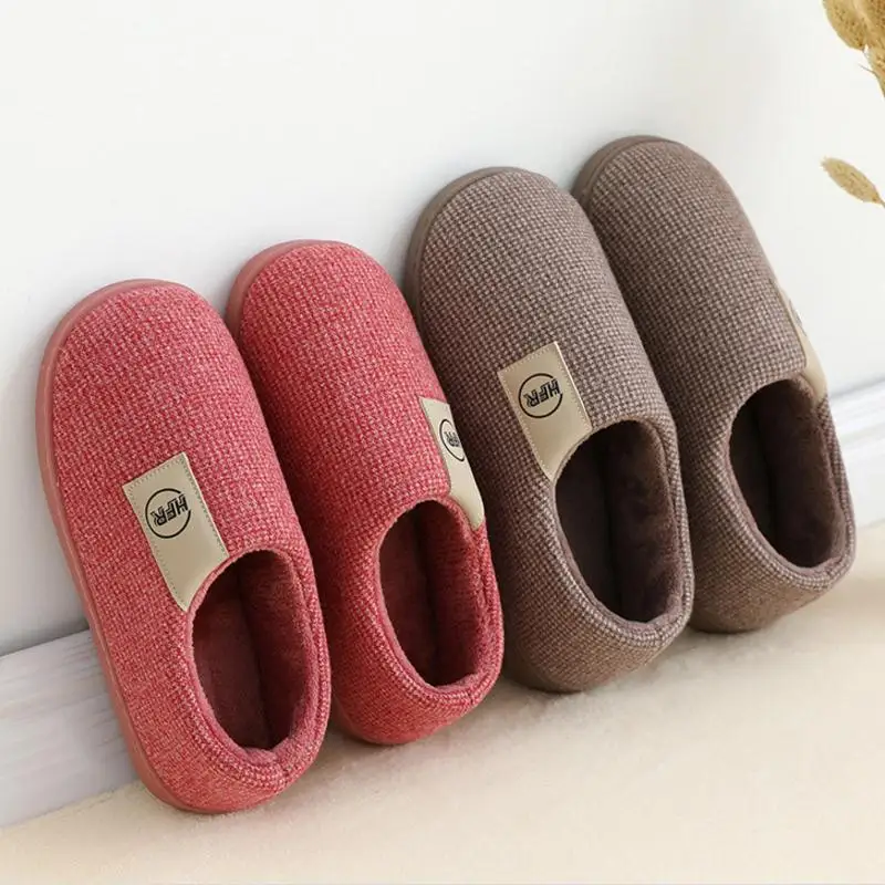 Winter Warm Shoes Woman Men Indoor Slippers Soft Plush Lovers Home Floor Slipper Anti-slip Ladies Bedroom Slides SH08212