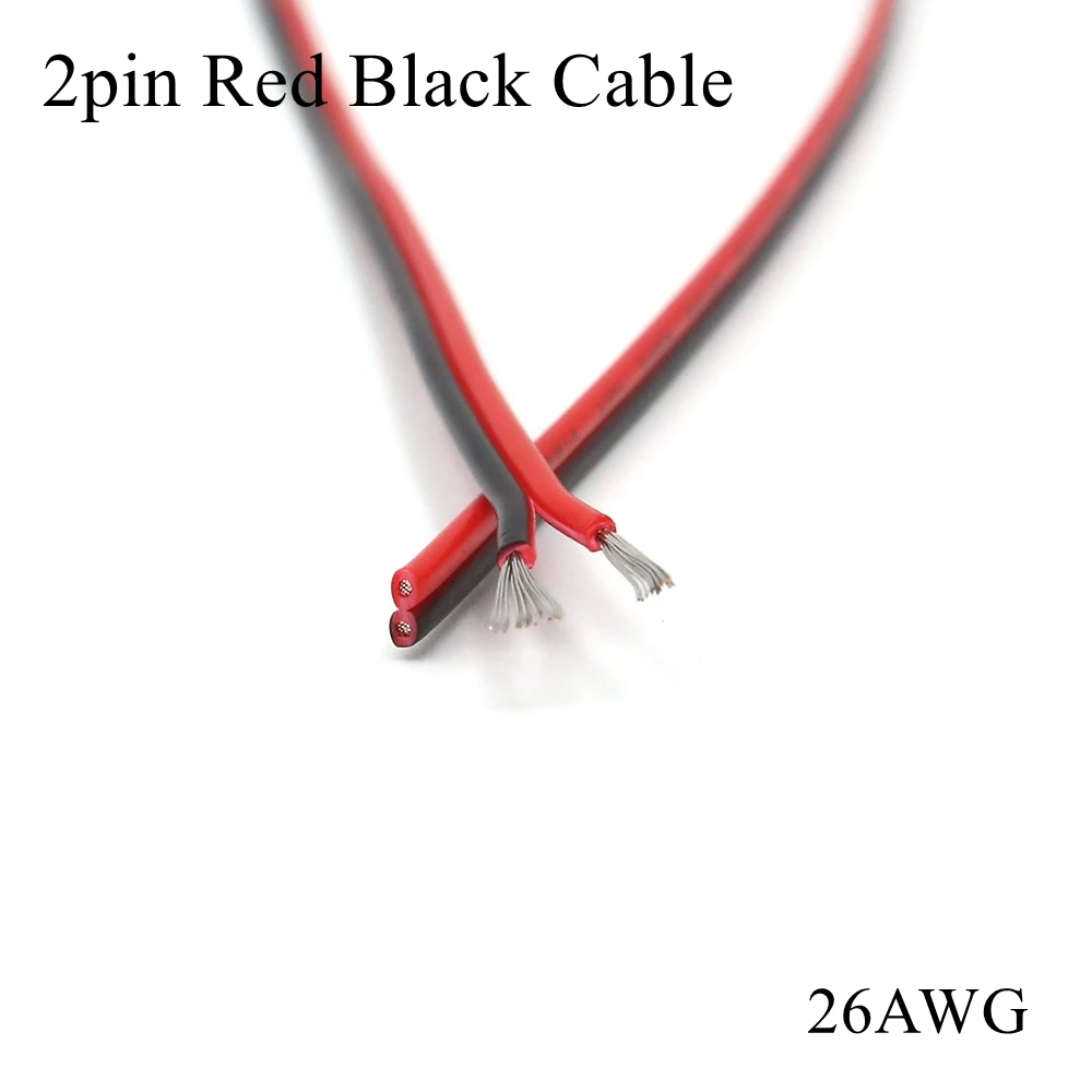 10 м/лот) UL2468 26AWG 2pin луженая медь красный черный провод ПВХ изолированный Электрический удлинитель Светодиодная лента