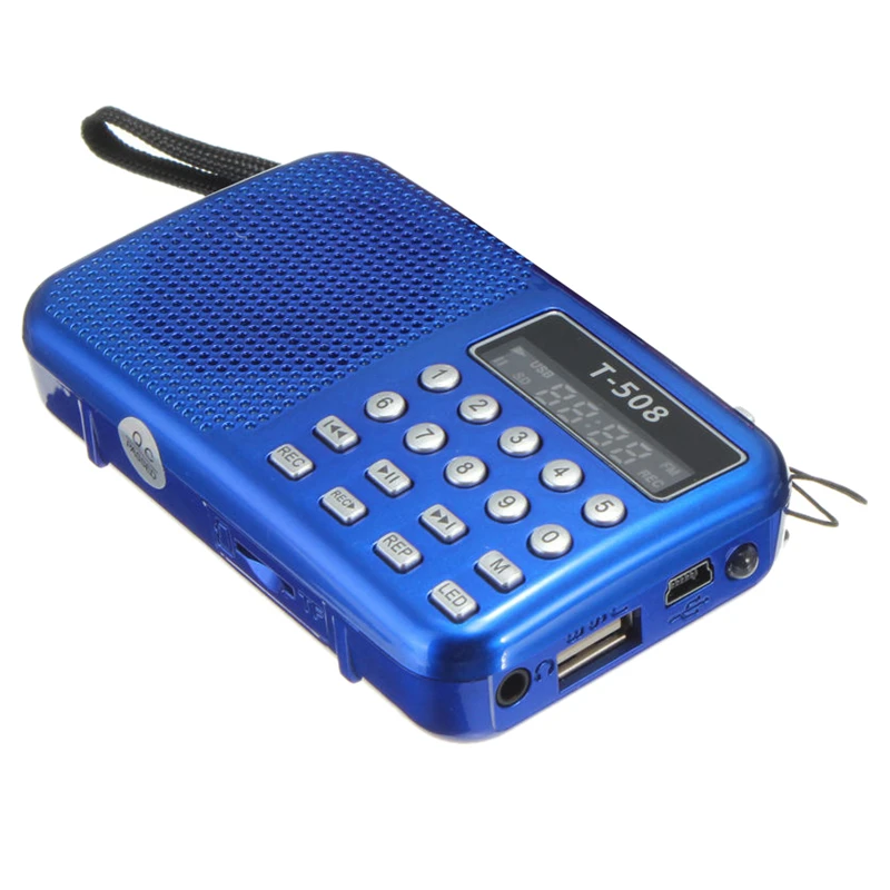 T508 мини портативный светодиодный светильник Стерео FM радио MP3 музыкальный плеер