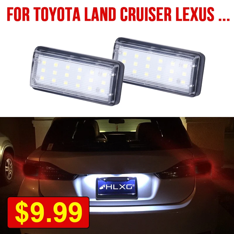 12V Светодиодный светильник номерного знака для Toyota J120 Land Cruiser Prado Lexus GX470 LX570