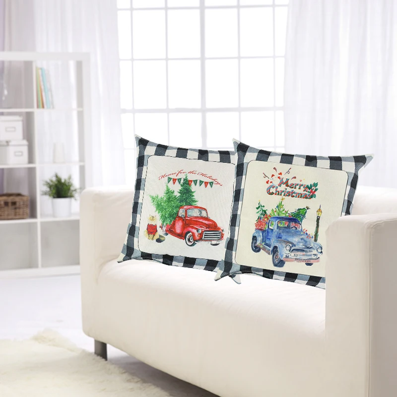 Рождественская льняная наволочка 45 см * в британском стиле буйвол клетка лось