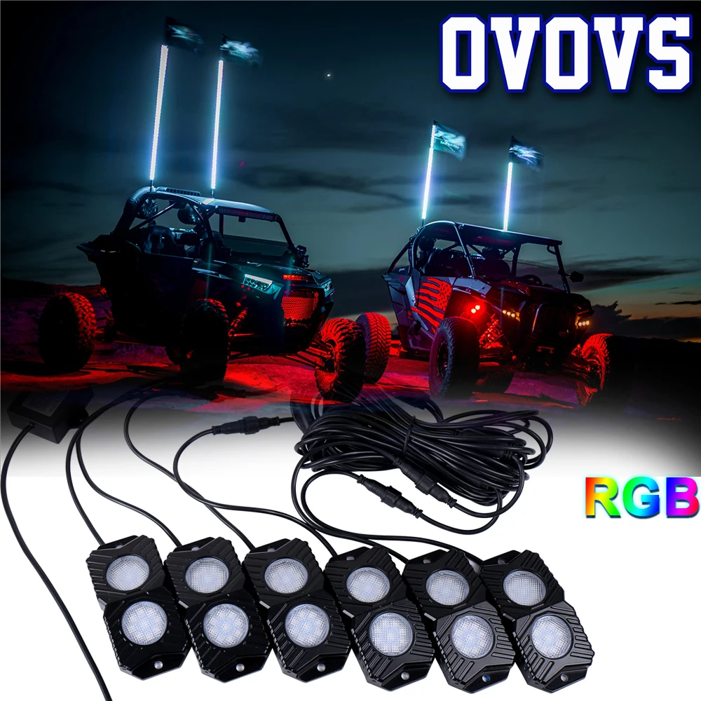 RGB LED Rock Light 6 Pods Lights Multimode APP Bluetooth Control Neon for ATV UTV 4x4 Boat Car Vehicle Underbody | Автомобили и