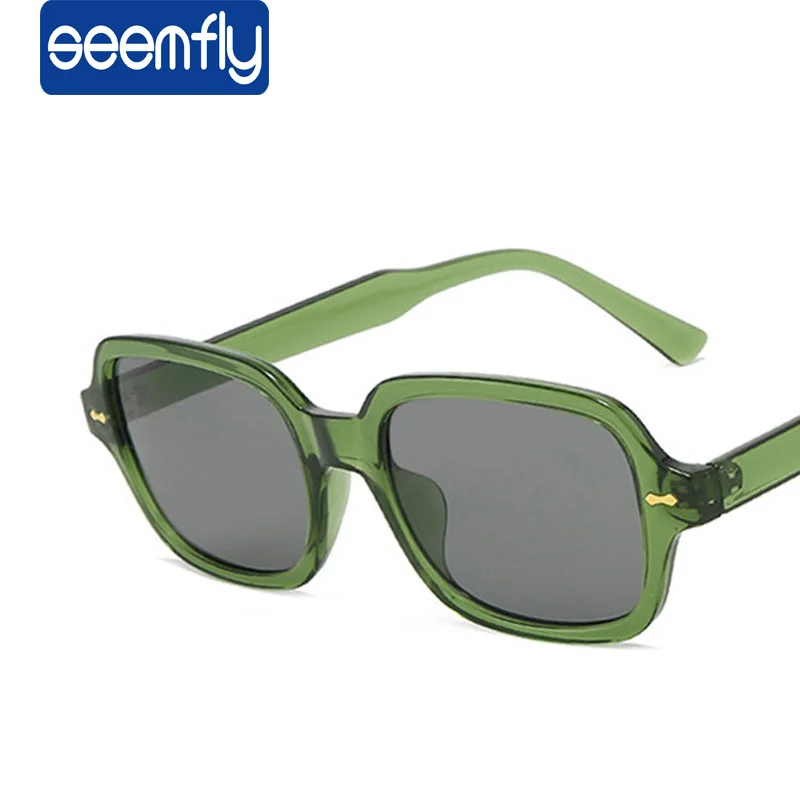 

Seemfly Mi nail Vintage Sunglasses Women Men Square 2021 New Fashion Street Retro Tide sun glasses gafas de sol Female UV400