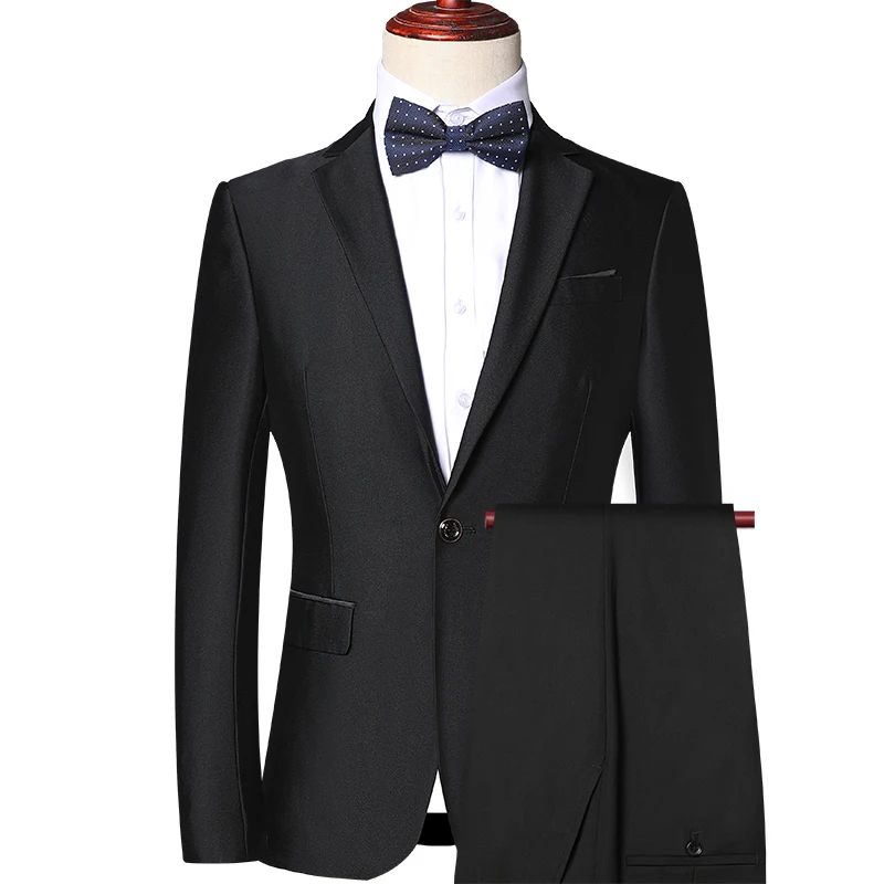 

Pure Color Men's Formal Suits 2020 New Men Business Suit Jacket and Pants Size S M-XXXL-4XL Fashion Men Job Suit Two-piece Sets