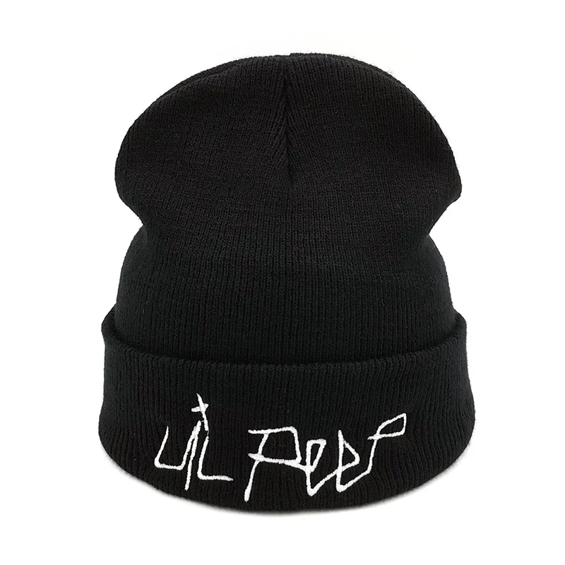 Зимняя шапка с открытым носком вышивка xxxtentacion Love Lil. Peep мужская и женская вязаная