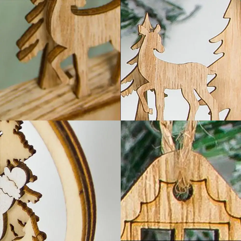 Рождественская деревянная елка Подвески ручная работа украшения для