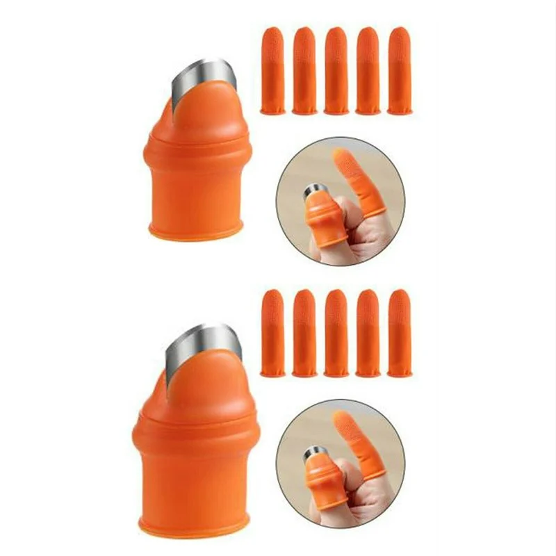 

Silicone Finger Protector With Blade Garden Silicone Thumb Knife Universal Finger Cutter Vegetable Gardening Kitchen Tool