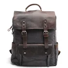 Рюкзак мужской, для ноутбука, из ткани, нейтральный, портативный, износостойкий, школьный, рюкзак из вощеного холста