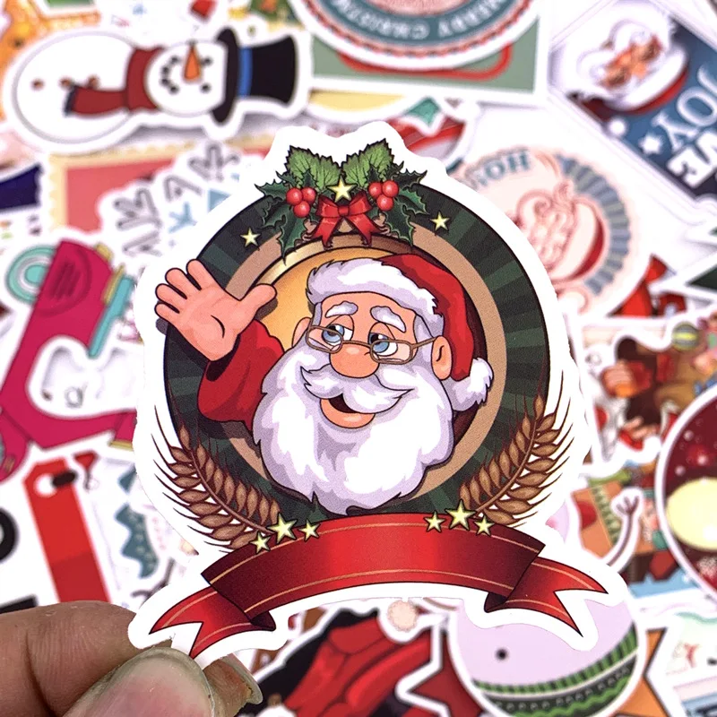 100 шт. рождественские наклейки снежинки не повторяющиеся для багажа компьютера