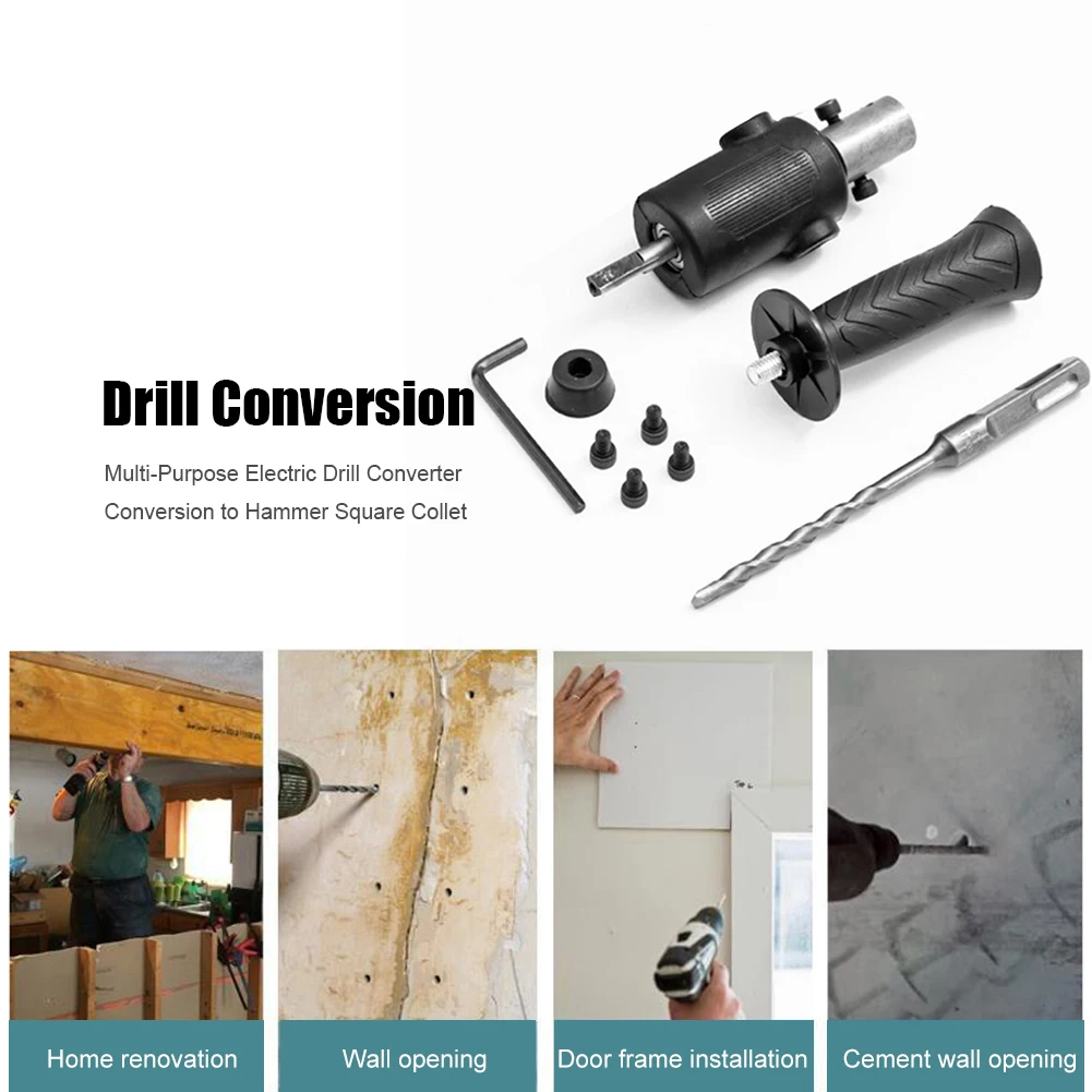 

Electric Drill to Electric Hammer Conversion Adapter Accessories Concrete Breaker Head Converter Handheld Hammer Modified Tools