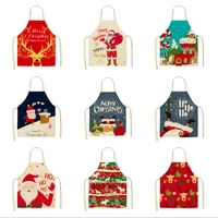 chistmas apron holiday kitchen apron santa claus style decoration aprons for dinner party cooking baking crafting house cleaning