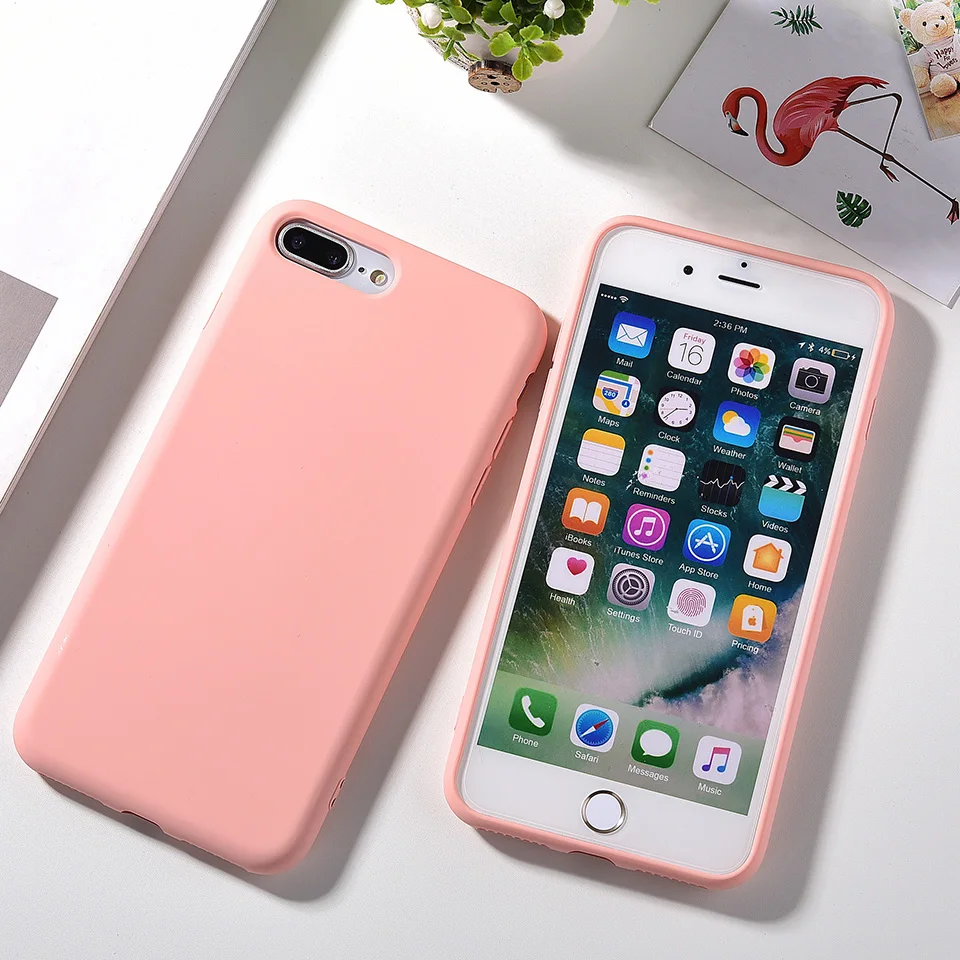 Роскошный Матовый тонкий мягкий чехол для iPhone 7 8 6 6s Plus из жидкого силикона