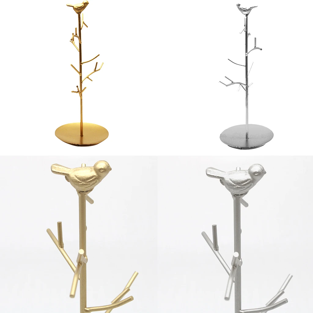 

Multi-Functional Pendant Necklace Hanger Jewelry Display Organizer Rack Bird