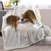 BlessLiving Papillon Dog Throw Blanket on Bed Sofa 3D Animal Sherpa Fleece Blanket White Pet Bedspreads Furry Thin Quilt 150x200 1