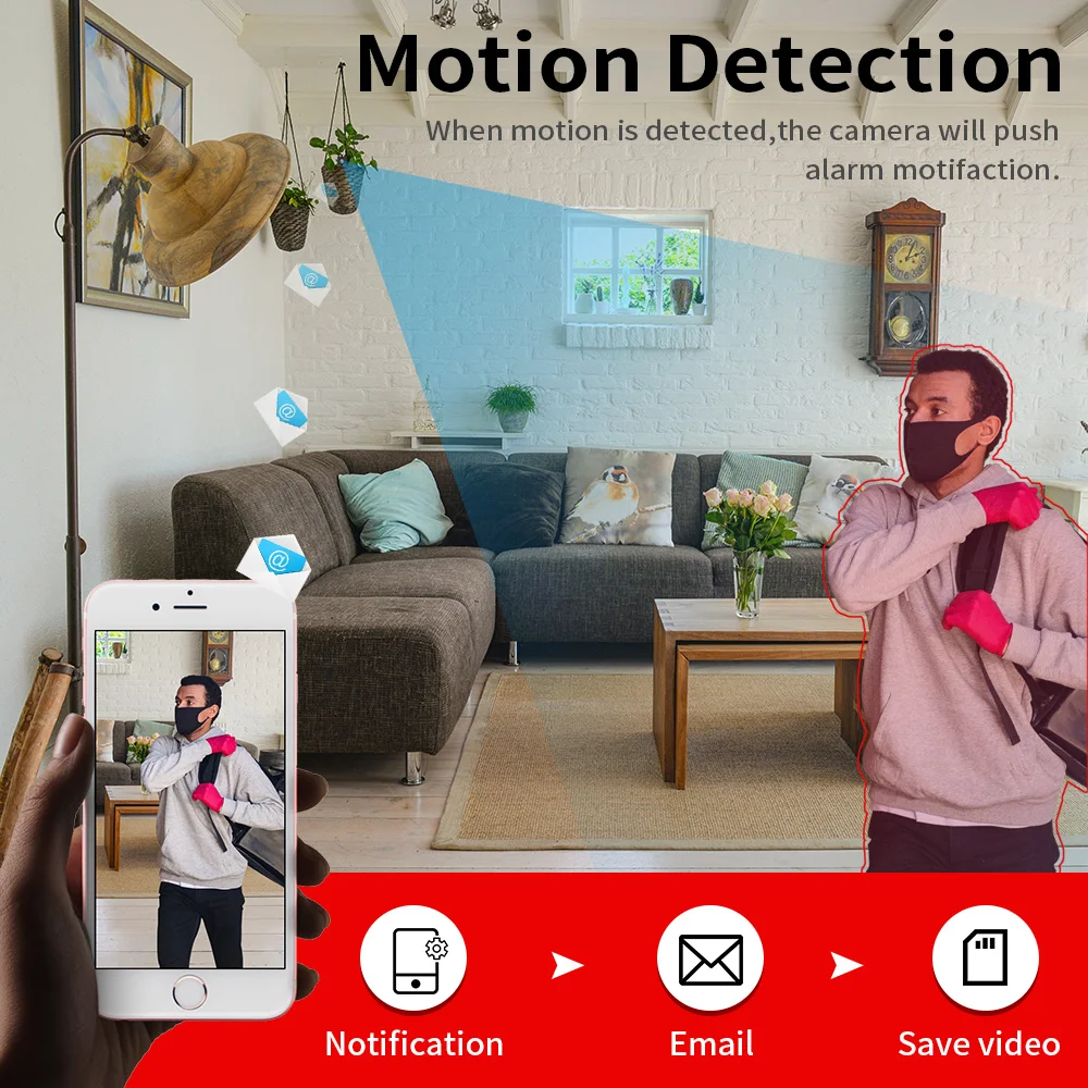 

TAINOSAN MINI WiFi IP CameraVideoRecorder Home security camcorder BatteryHiddenSurveillance Cam P2P Motion Detection Remote View