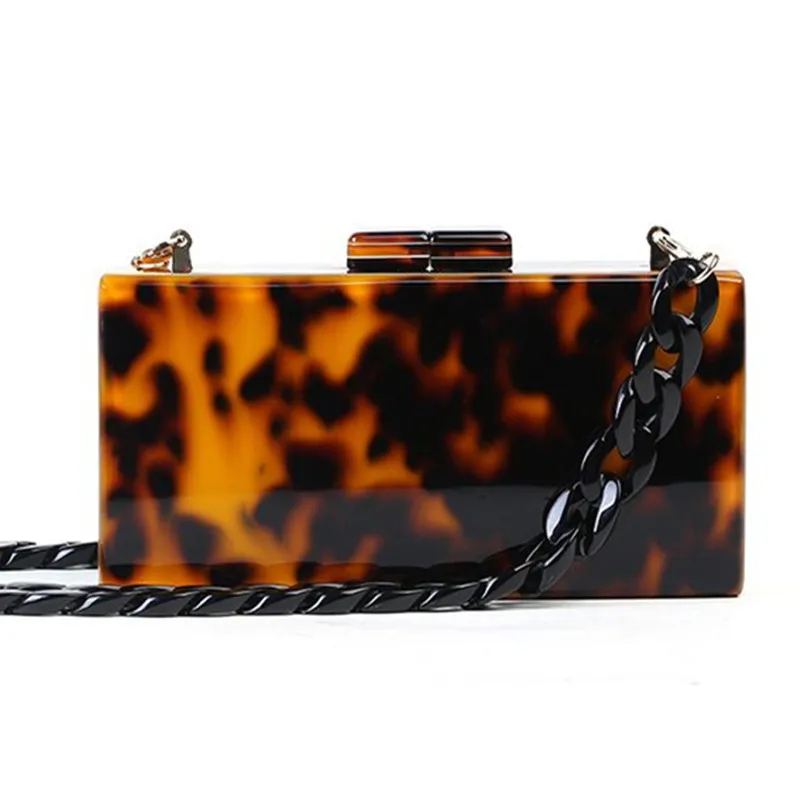 Классический акрил женские сумки Повседневная сумка мессенджер Leopar Box клатч
