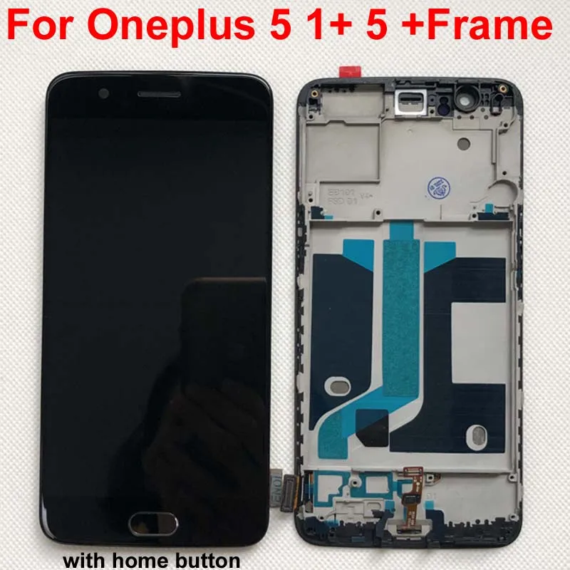 

Original Amoled Tested Warranty LCD Display Touch Screen Digitizer Assembly For Oneplus 5 1+ 5 A5000 Best quality with frame