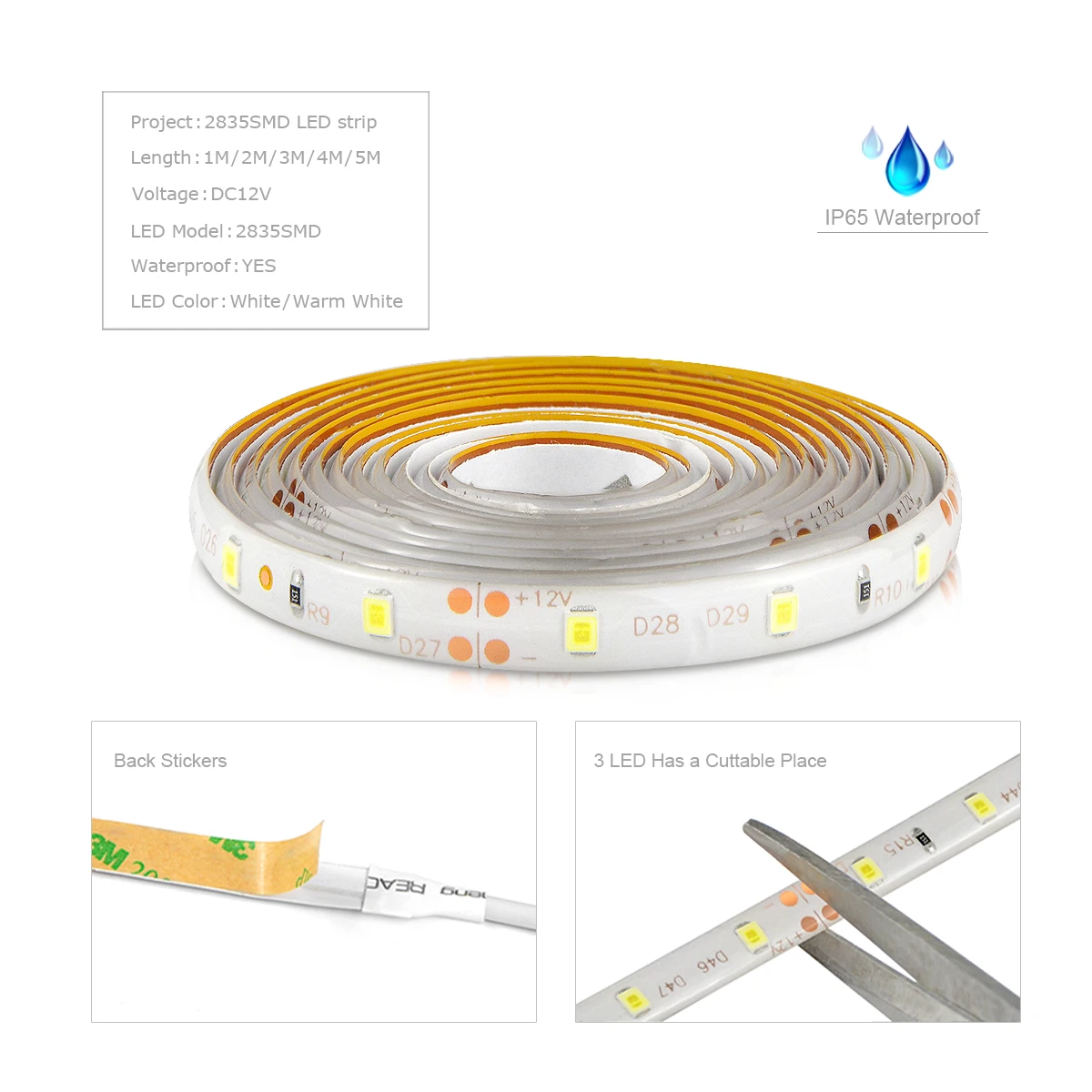 Для детей от 1 года до 5 лет м Tuya Smart Life WIIF LED светильник прокладки DC 12V 2835 приложение