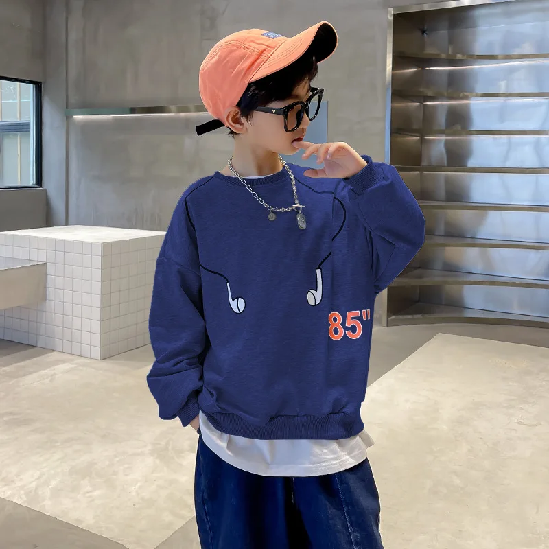 

2021 Autumn New Children Sweats Boys Fashion Spring Pullover Tops Teen Tren Print Sweatshirt Casual Sport Clothes 4 5 6 7 8 9 10