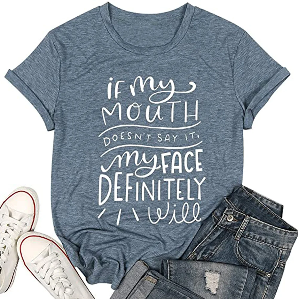 

My Mouth Womens Shirts Funny 2020 Graphic Tees Women Plus Size 90s Tops Kawaii Woman Clothes Fashion Letter Vintage