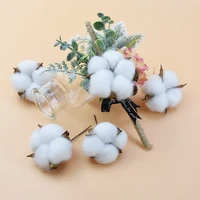 5pcs white cotton dried flowers christmas decorations for home diy gifts wedding bride holding material cheap artificial flowers
