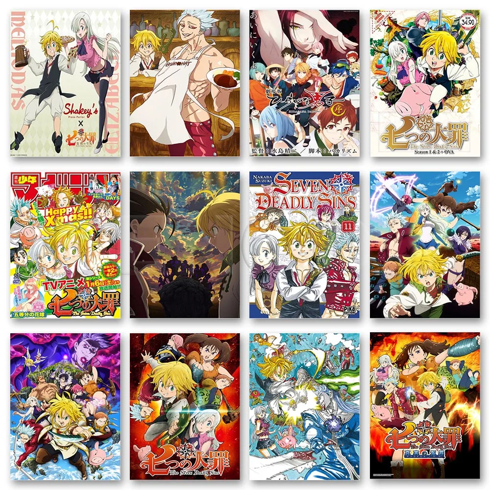 

Prints Wall Picture Canvas Painting Home Decoration Japan Anime Art Poster Comic THE Seven Deadly Sins Posters Modular