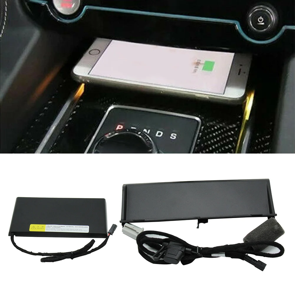 For Jaguar F-PACE XF XE Car Wireless Charger Console Storage Box Phone Fast Charging Pad 2016 2017 2018 2019 2020