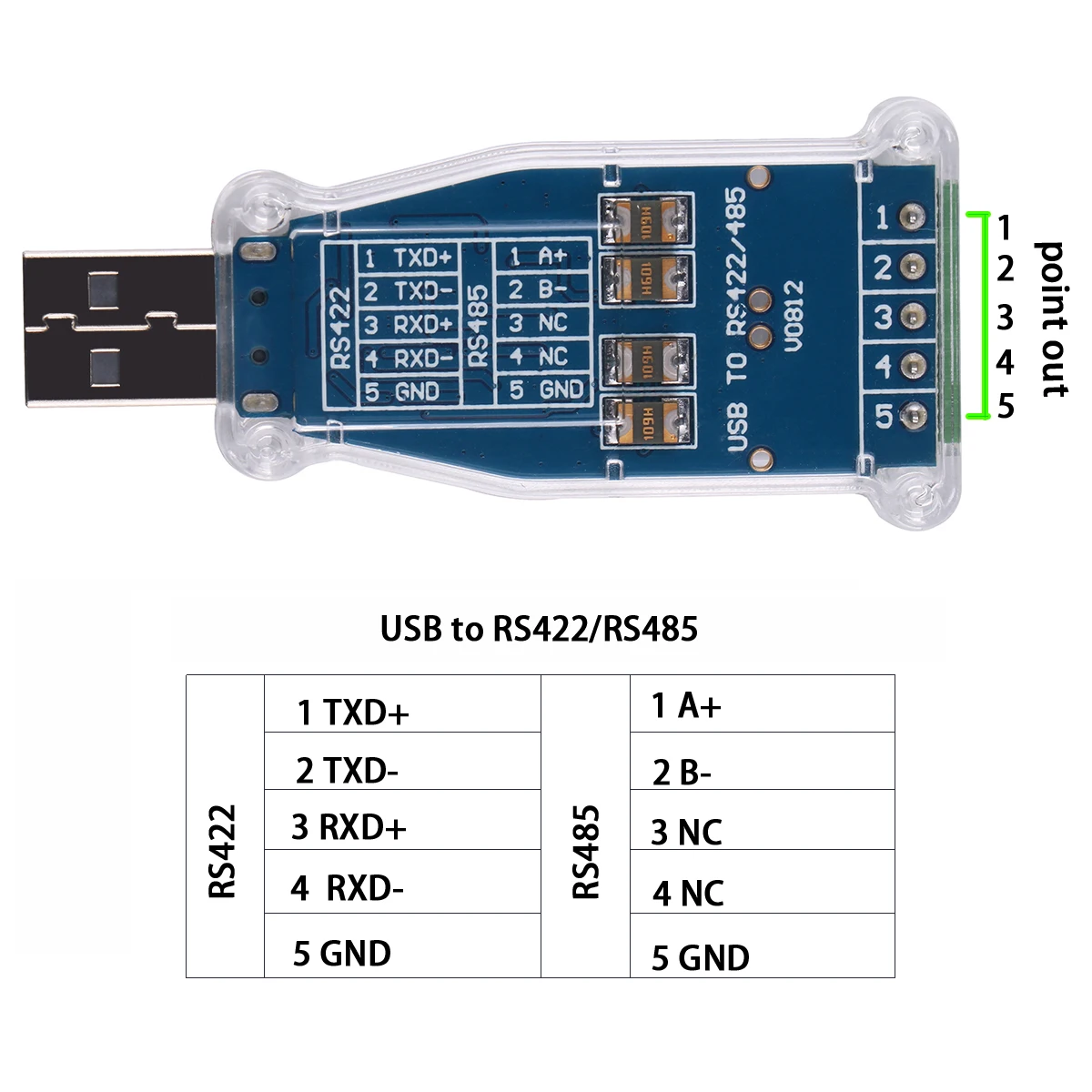 Фото FTDI USB к 5P клеммной колодке RS485 RS422 последовательный преобразователь адаптер №2