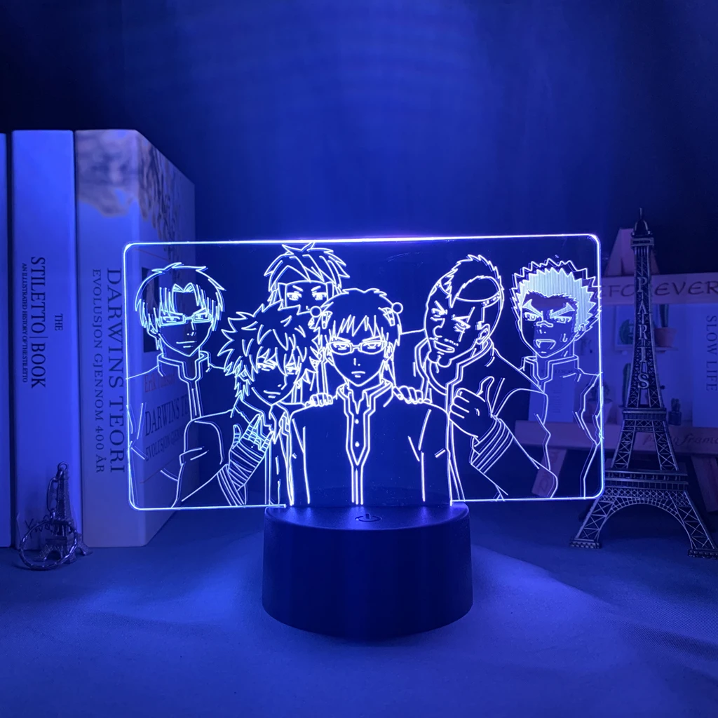 

Светодиодная лампа в стиле аниме, ночсветильник с 3D рисунком катастрофической жизни Саики к для спальни, декоративный подарок, цветсветиль...