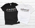 Объявление беременности рубашка, папа и мама Рубашка для друзей, друзья, тематическая рубашка, пара, Mom To Be,Dad To Be во время беременности и раскрывают