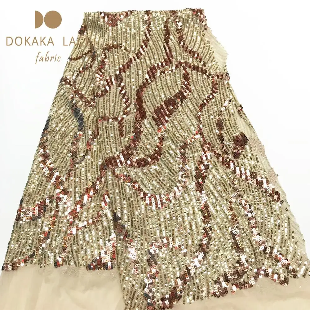 2020 Высококачественная африканская ткань с пайетками и сеткой из Дубаи