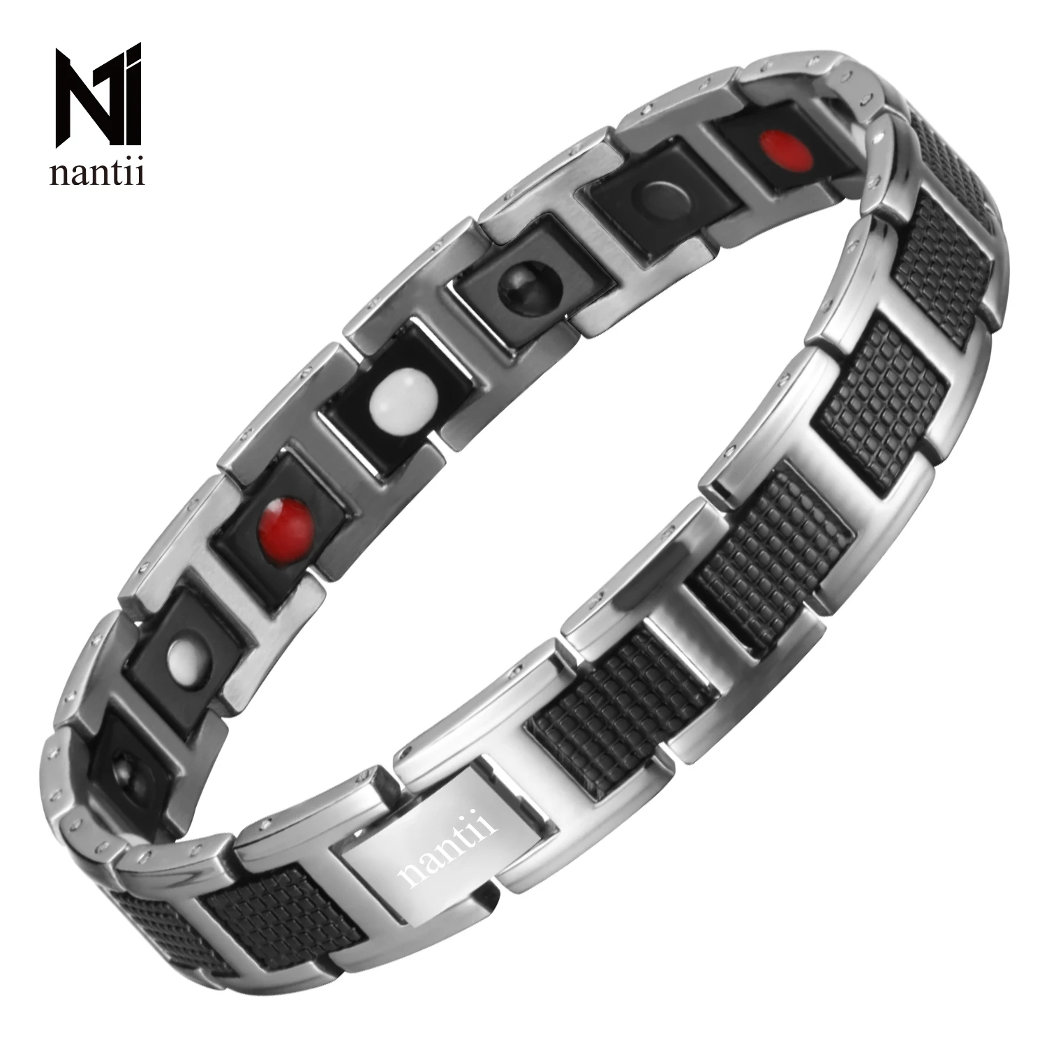 

Nantii Health Care Germanium Magnetic Bracelet for Arthritis Carpal Tunnel Stainless Steel Power Therapy Energy Bangles