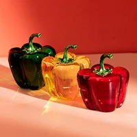fake pepper portable vivid eye catching faux crystal mini artificial simulation pepper figurine table decoration for home