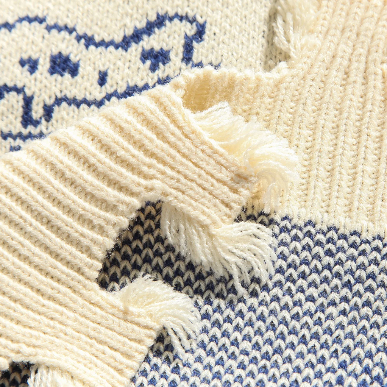 

Distressed Destroyed Knitted Men Women Cow Milk Harajuku Jumper Sweater Oversize Hip Hop Streetwear Pullover Top Outwear