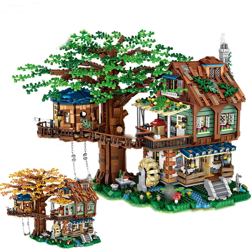 

Creator City Street View 1033 New Product Tree House 4761PCS Mini Building Block Assembly Modular MOC Scene Model Kids Toys Gift