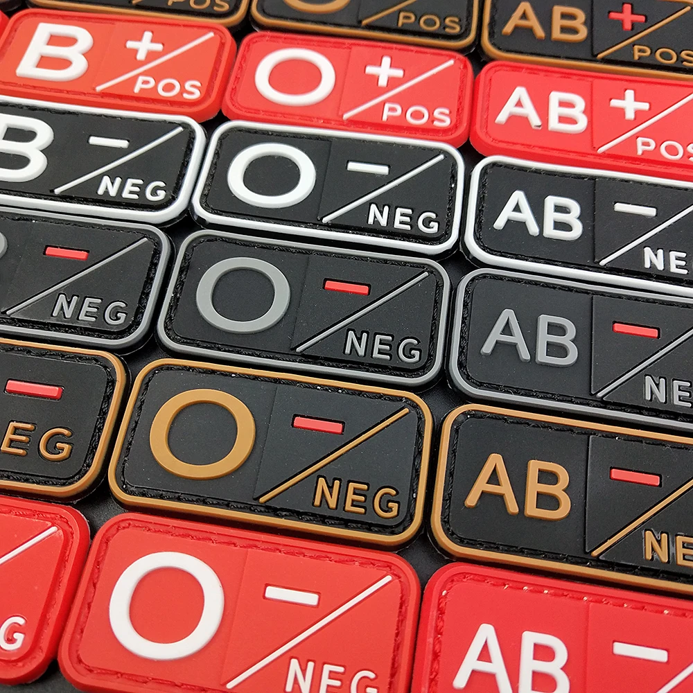 1 шт. положительные нашивки типа крови липучка для одежды ПВХ резиновые значки