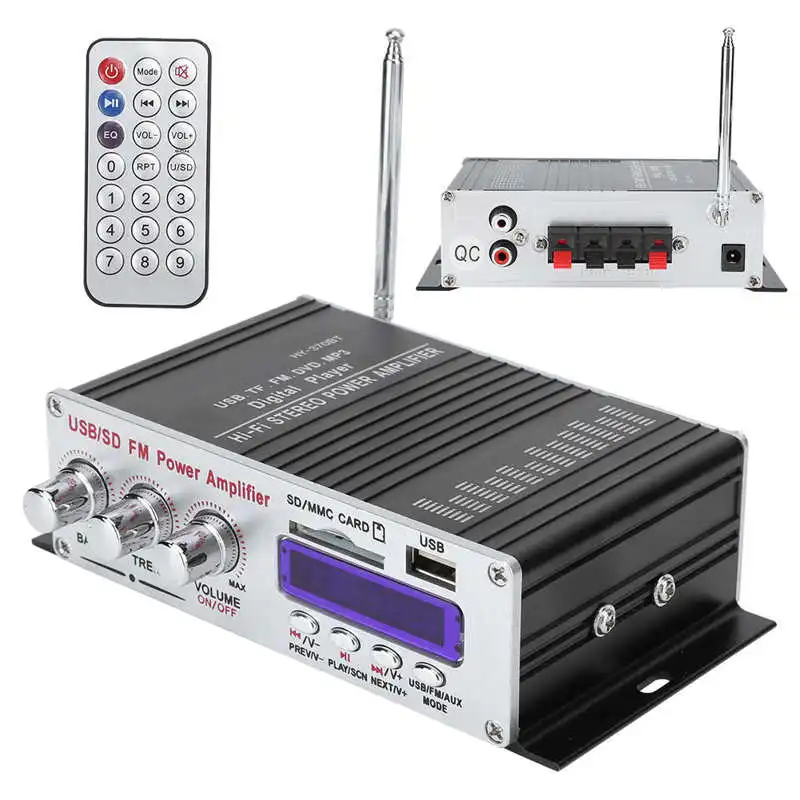 Домашний Bluetooth усилитель мощности HIFI стерео автомобильный FM аудио цифровой плеер