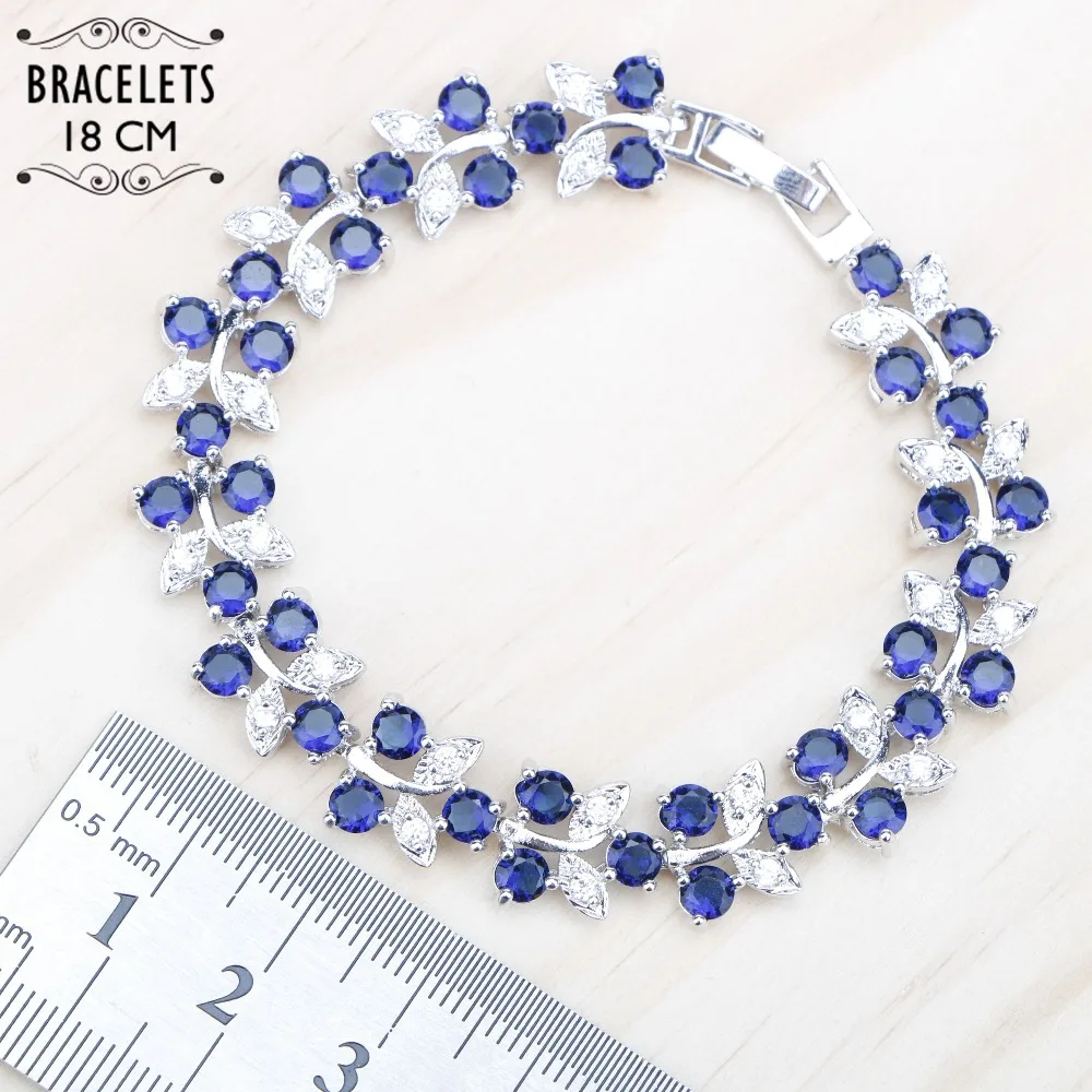 Женский браслет из серебра 925 пробы с голубым кубическим цирконием|bracelets for|bracelets