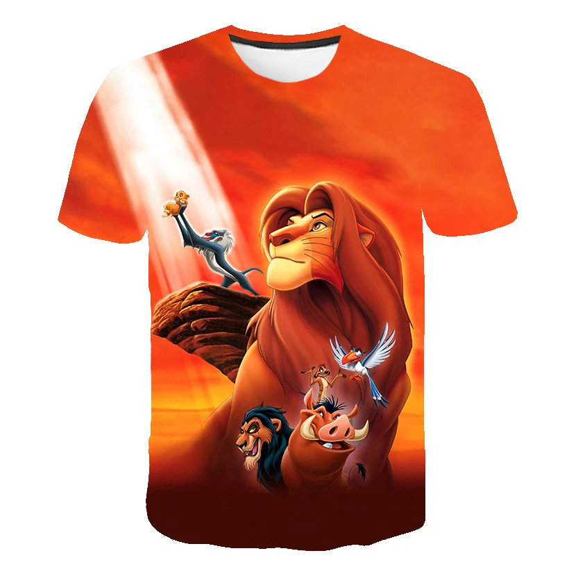 

Футболка Летняя с круглым вырезом и коротким рукавом, с принтом льва