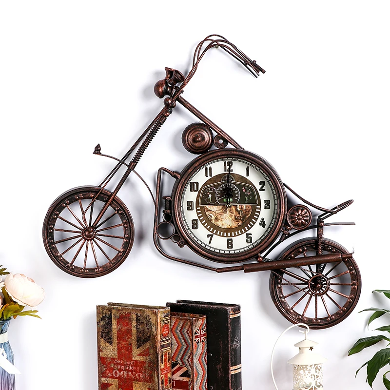 

Железные мотоциклетные настенные часы в стиле ретро, часы Harley, промышленный стиль, Интернет-кафе, магазин одежды, креативное настенное укра...