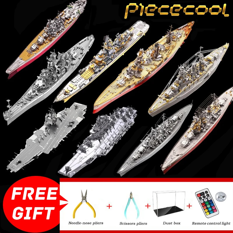 Piececool Bismarck Yamato Fuso Kongou линкор USS Missouri Black Pearl 3D металлическая сборка архитектурная