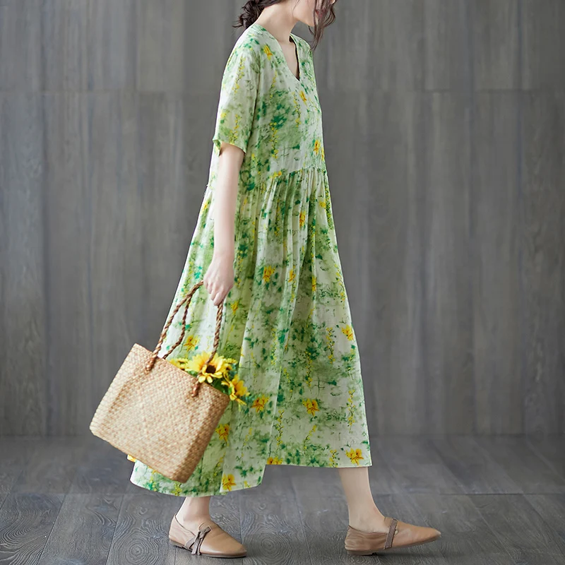 Uego с короткими рукавами для мамы и маленькой дочки Свободное летнее платье