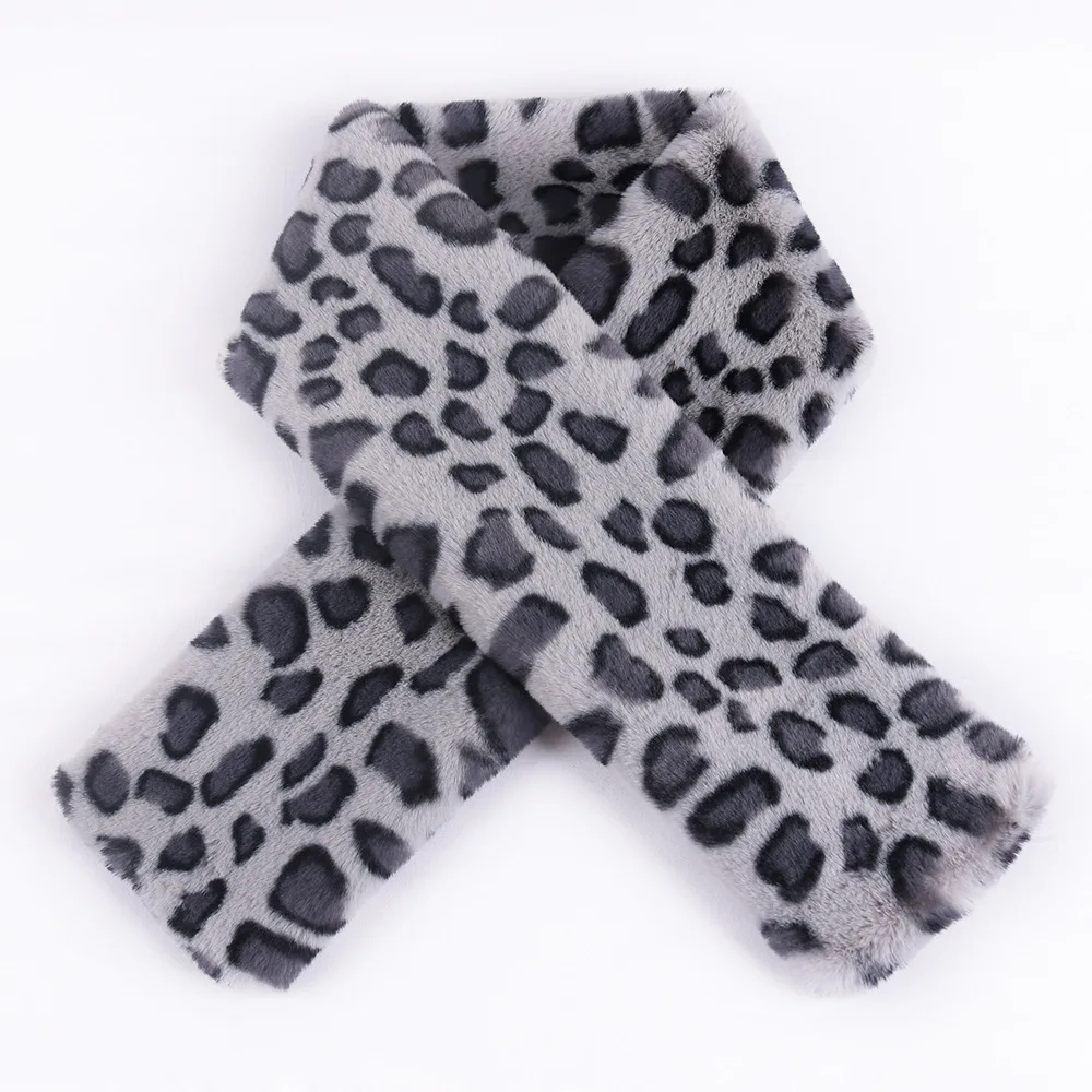 Thick Warm Faux Rabbit Fur Scarf 2019 New Leopard Women Winter Scarves Luxury Brand Neckerchief Animal Print Wraps |