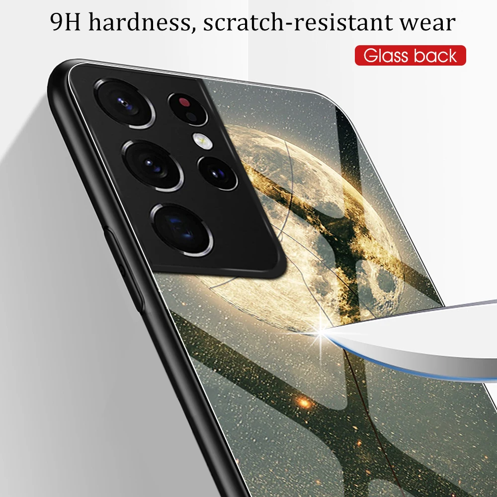 

Case For Samsung Galaxy S 20 fe 21 Plus Ultra Protective Tempered Glass Cover For Galaxy A 10 30 50 s 51 70 71 starry Space Case