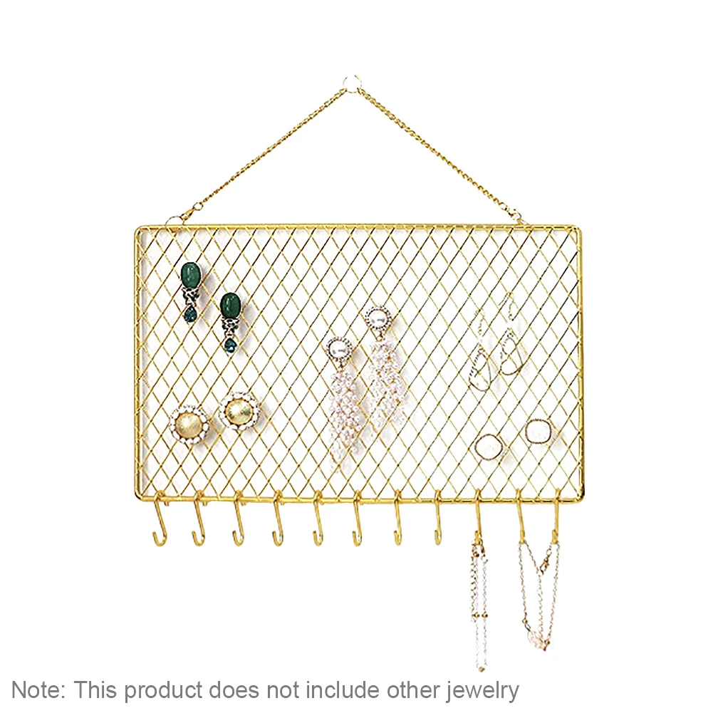 

Подвесной Держатель для сережек с крючками, прямоугольный органайзер для ювелирных изделий, настенное крепление, декоративный браслет для ...