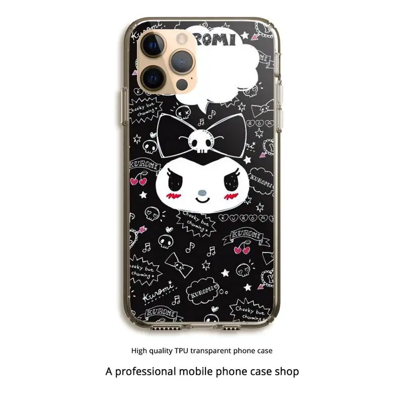 

Kuromi Colorful Phone Case Clear Cover For Iphone 5 6 7 8 11 12 plus XR X XS SE2020 11/12PRO Max Transparent Cases