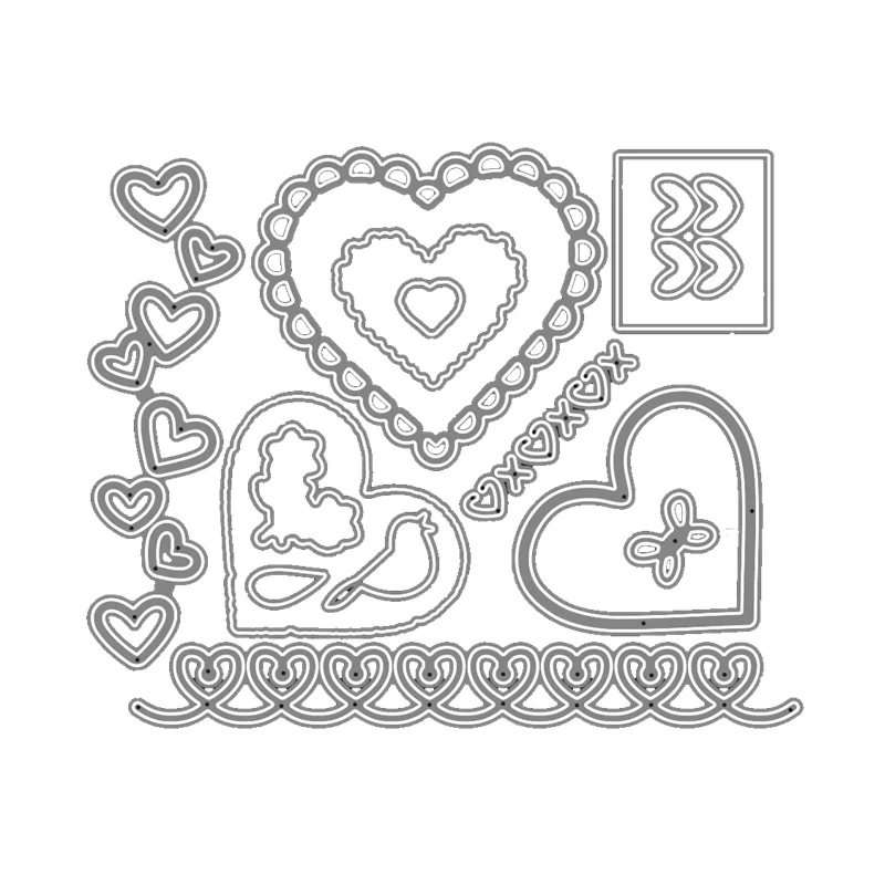 

HEART Metal Cutting Dies And Stamps Stencils for Scrapbooking Stamp/Photo Decorative Embossing Paper Cards Die Cut