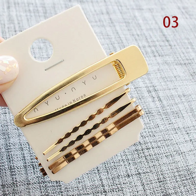 Зеленый 3Pcs/set Pearl Metal Gold Color Hair Clip baby Pin Barrette Hairband Hairpin Headdress for women girls Hair Accessories - Цвет: Зеленый
